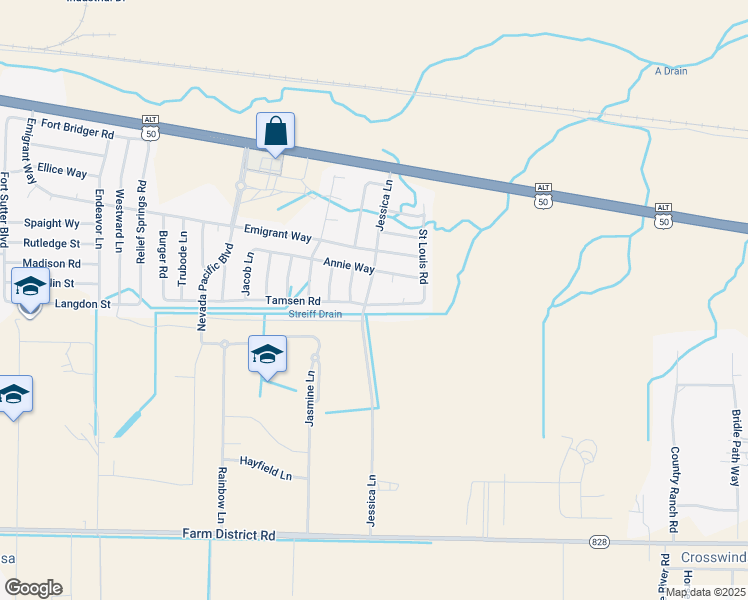 map of restaurants, bars, coffee shops, grocery stores, and more near 940 Jessica Lane in Fernley