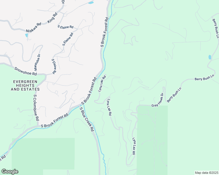 map of restaurants, bars, coffee shops, grocery stores, and more near 6808 South Brook Forest Road in Evergreen