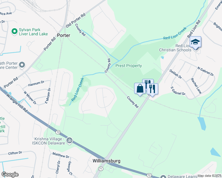 map of restaurants, bars, coffee shops, grocery stores, and more near 522 Bergenia Loop in Bear