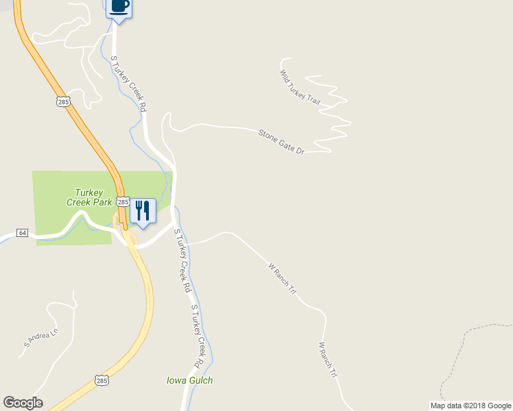 map of restaurants, bars, coffee shops, grocery stores, and more near 22 West Ranch Trail in Morrison