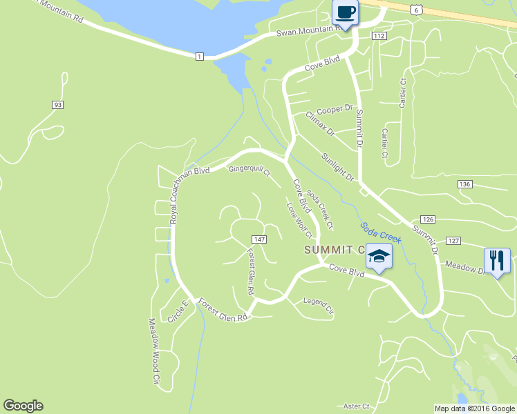 map of restaurants, bars, coffee shops, grocery stores, and more near 71 Mule Deer Court in Dillon