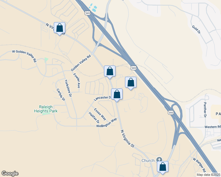 map of restaurants, bars, coffee shops, grocery stores, and more near 7800 North Claridge Pointe Parkway in Reno