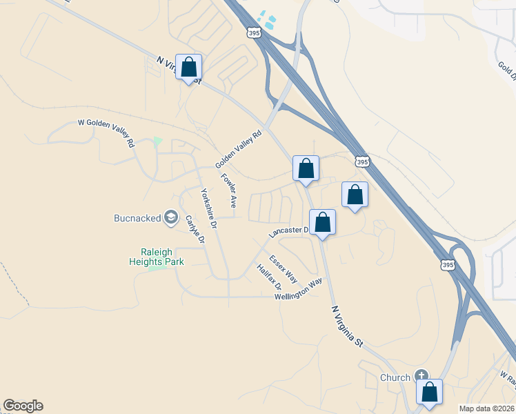 map of restaurants, bars, coffee shops, grocery stores, and more near 23 Brookshire Drive in Reno