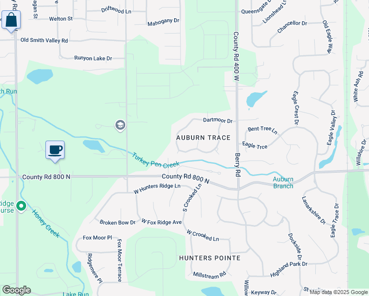 map of restaurants, bars, coffee shops, grocery stores, and more near 4144 Mountbatton Drive in Greenwood