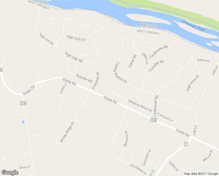 map of restaurants, bars, coffee shops, grocery stores, and more near 404 Weeping Willow Road in Falling Waters