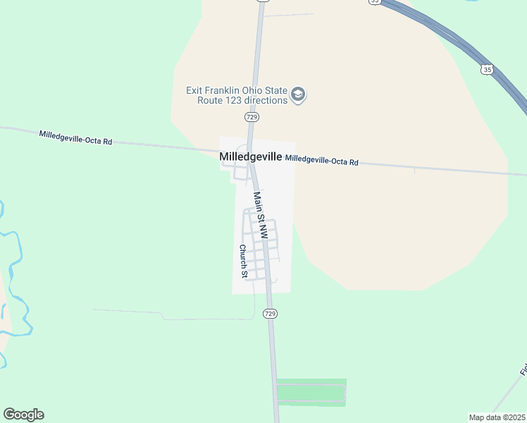 map of restaurants, bars, coffee shops, grocery stores, and more near 8310 Main Street Northwest in Milledgeville