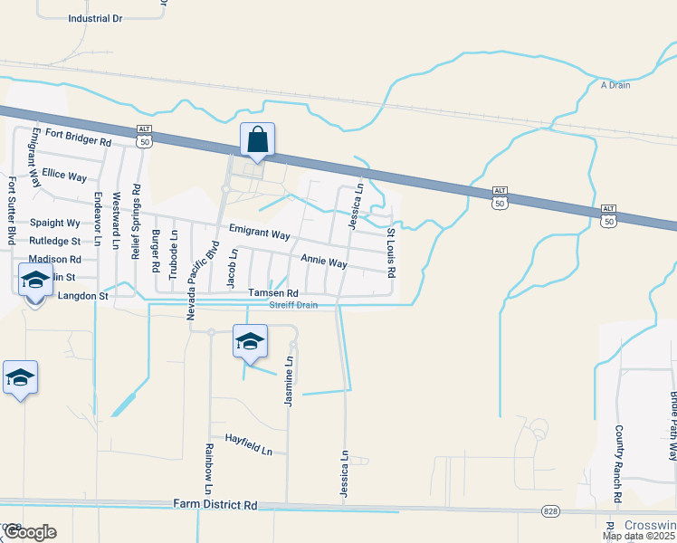 map of restaurants, bars, coffee shops, grocery stores, and more near 619 Annie Way in Fernley