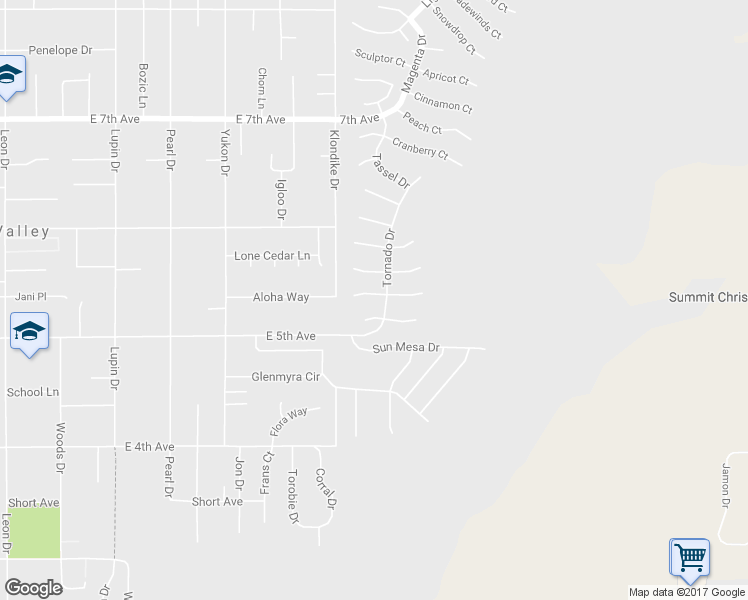 map of restaurants, bars, coffee shops, grocery stores, and more near 5502 Breeze Court in Sun Valley