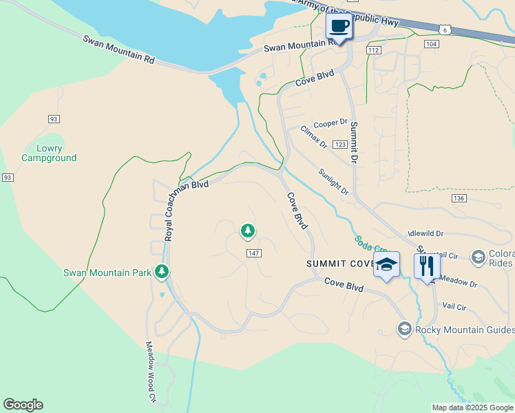 map of restaurants, bars, coffee shops, grocery stores, and more near 71 Mule Deer Court in Dillon