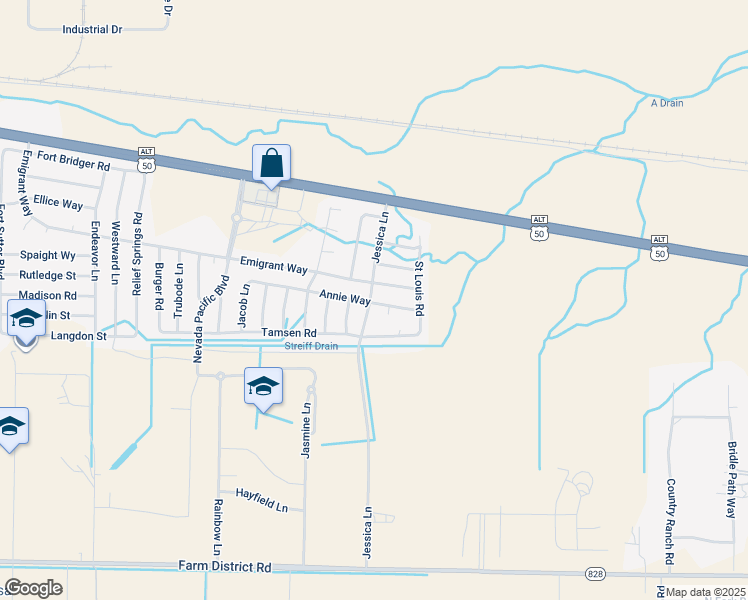 map of restaurants, bars, coffee shops, grocery stores, and more near 618 Annie Way in Fernley