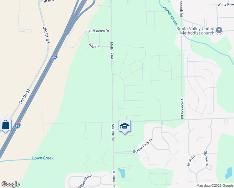map of restaurants, bars, coffee shops, grocery stores, and more near 1495 Mullinix Road in Greenwood