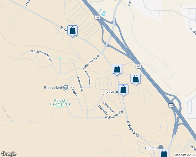map of restaurants, bars, coffee shops, grocery stores, and more near 23 Brookshire Drive in Reno