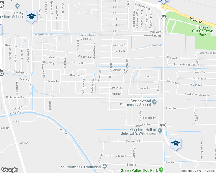 map of restaurants, bars, coffee shops, grocery stores, and more near 526 Garden Circle in Fernley