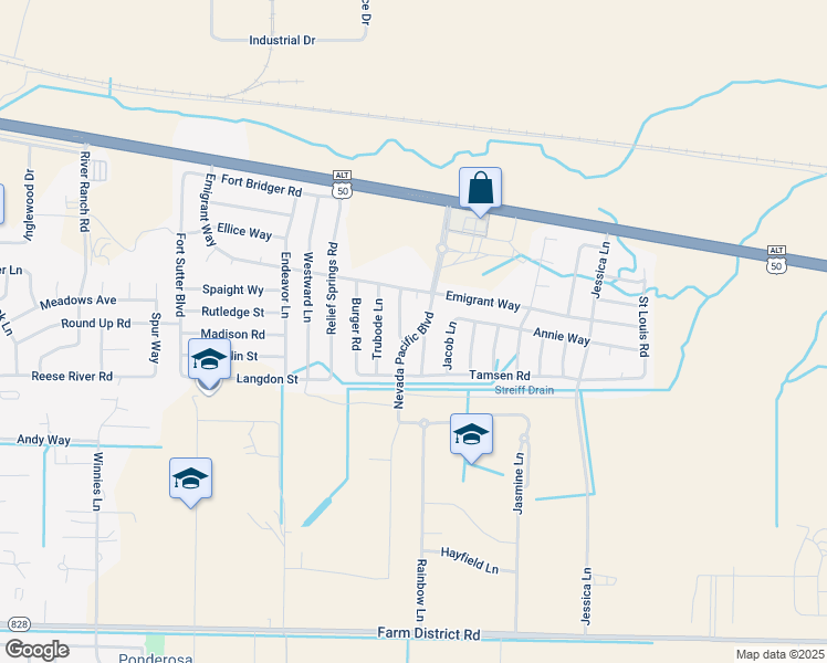 map of restaurants, bars, coffee shops, grocery stores, and more near 1254 Wadsworth Lane in Fernley