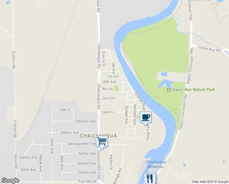 map of restaurants, bars, coffee shops, grocery stores, and more near 6049 8th Avenue in Miamisburg