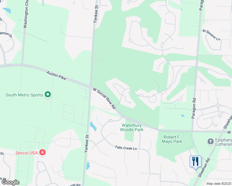 map of restaurants, bars, coffee shops, grocery stores, and more near 9 Courtyard Place in Dayton