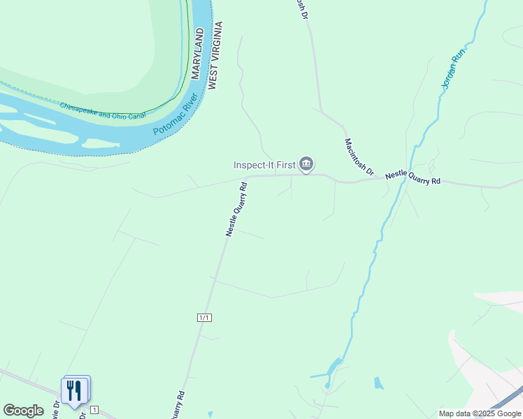 map of restaurants, bars, coffee shops, grocery stores, and more near 870 Nestle Quarry Road in Falling Waters