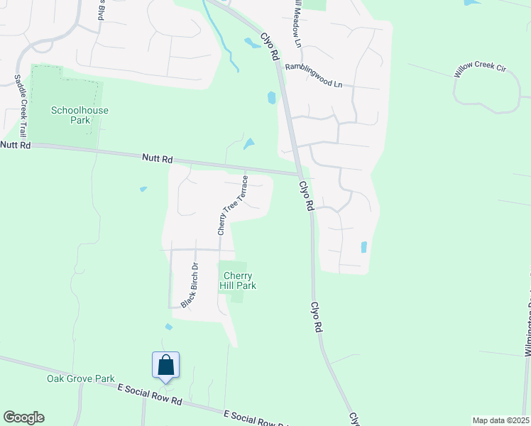 map of restaurants, bars, coffee shops, grocery stores, and more near 2632 Mountain Ash Lane in Dayton