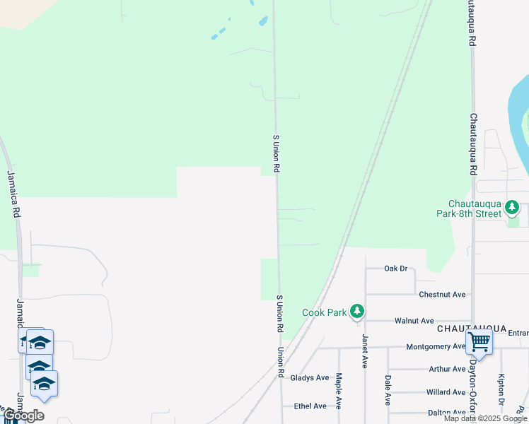 map of restaurants, bars, coffee shops, grocery stores, and more near 10209 South Union Road in Miamisburg