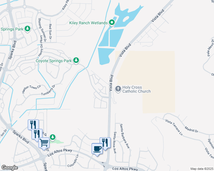 map of restaurants, bars, coffee shops, grocery stores, and more near 5680 El Paseo Drive in Sparks