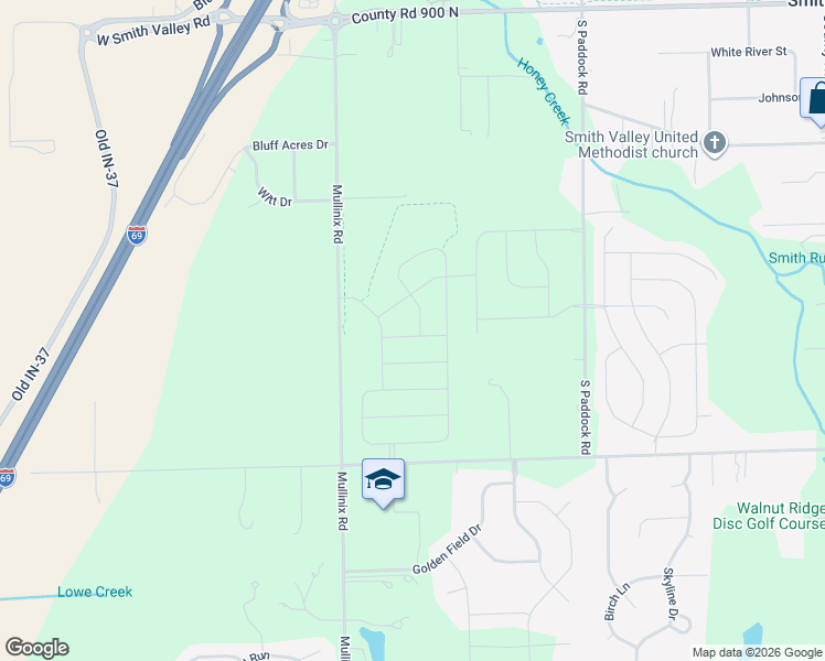 map of restaurants, bars, coffee shops, grocery stores, and more near 1495 Mullinix Road in Greenwood