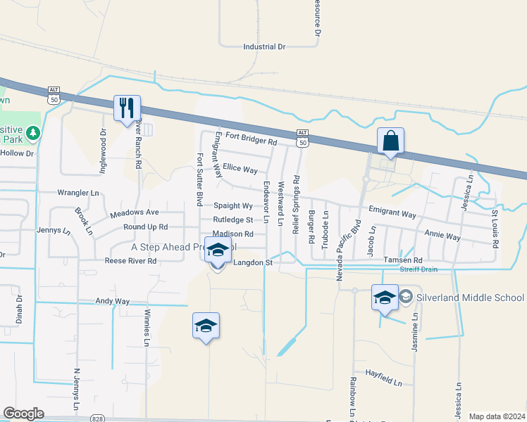 map of restaurants, bars, coffee shops, grocery stores, and more near 4577 Spaight Way in Fernley