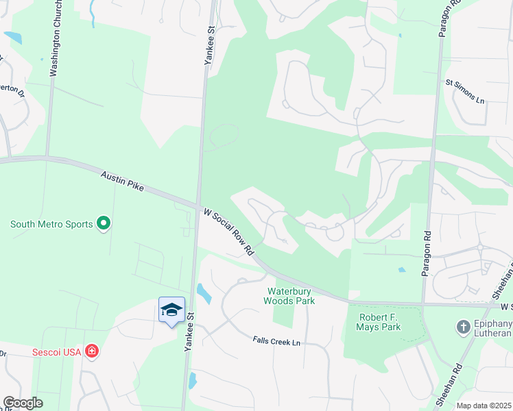 map of restaurants, bars, coffee shops, grocery stores, and more near 9 Courtyard Place in Dayton