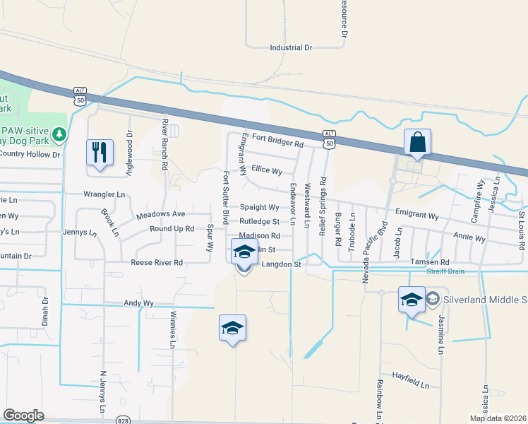 map of restaurants, bars, coffee shops, grocery stores, and more near 4561 Spaight Way in Fernley
