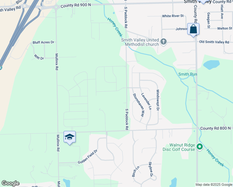 map of restaurants, bars, coffee shops, grocery stores, and more near 5571 Grosbeak Drive in Greenwood