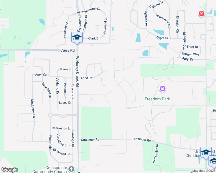 map of restaurants, bars, coffee shops, grocery stores, and more near 1224 Newark Court in Greenwood