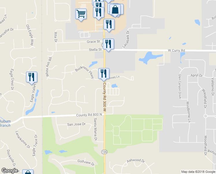 map of restaurants, bars, coffee shops, grocery stores, and more near 1449 Frontier Drive in Greenwood