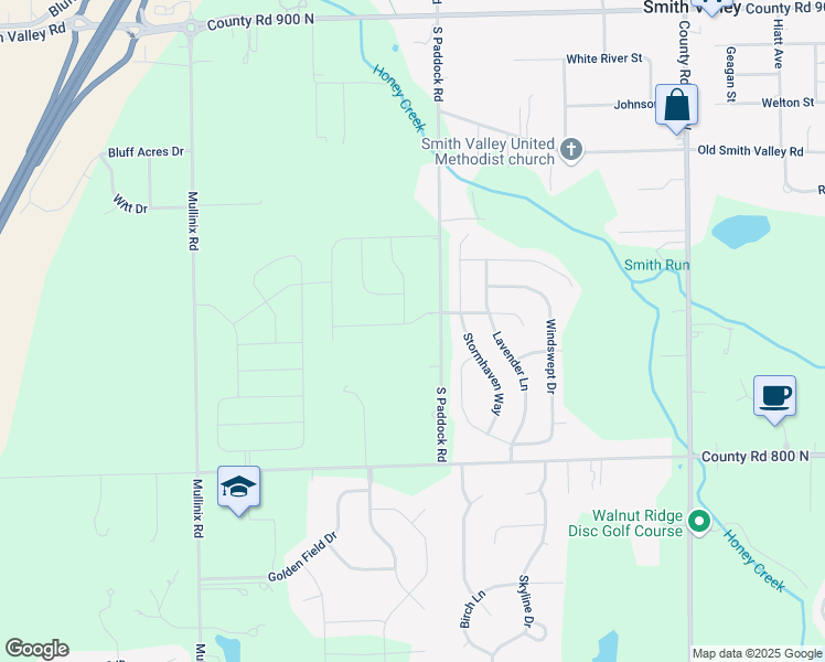 map of restaurants, bars, coffee shops, grocery stores, and more near 5571 Grosbeak Drive in Greenwood