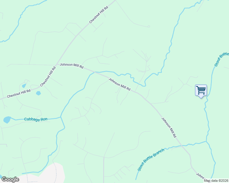 map of restaurants, bars, coffee shops, grocery stores, and more near 2628 Johnson Mill Road in Forest Hill