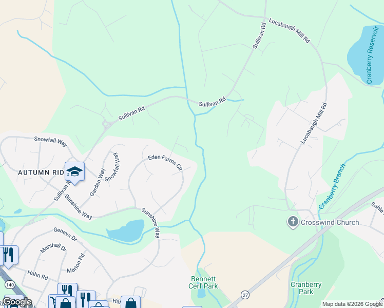 map of restaurants, bars, coffee shops, grocery stores, and more near 112 Whirlaway Court in Westminster