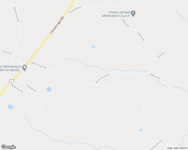 map of restaurants, bars, coffee shops, grocery stores, and more near 2003 White House Road in Bel Air