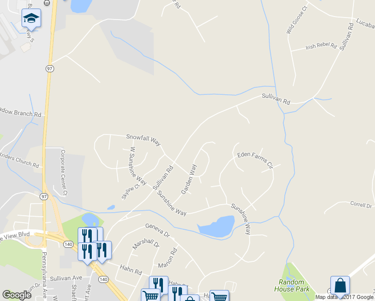 map of restaurants, bars, coffee shops, grocery stores, and more near 209 Sullivan Road in Westminster