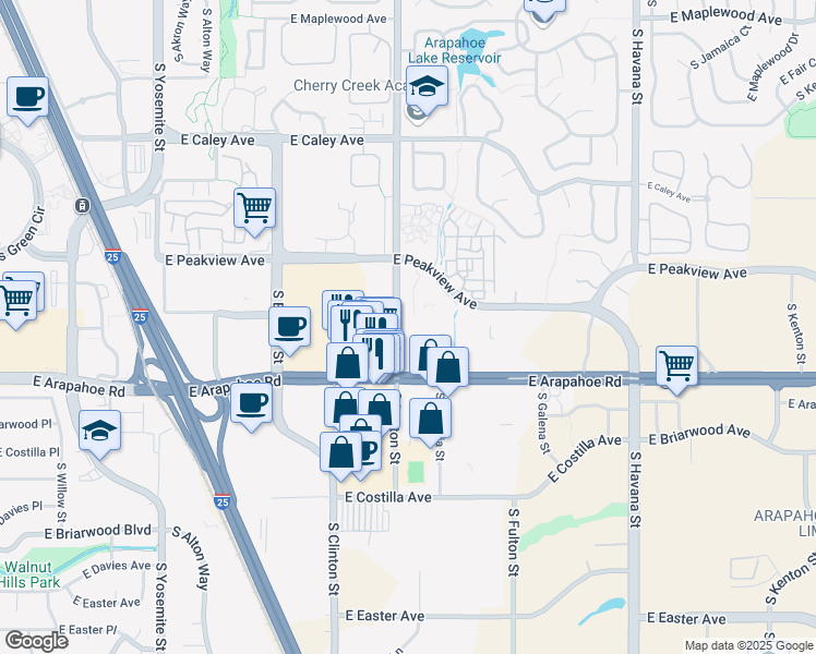 map of restaurants, bars, coffee shops, grocery stores, and more near 6620 South Dayton Street in Englewood