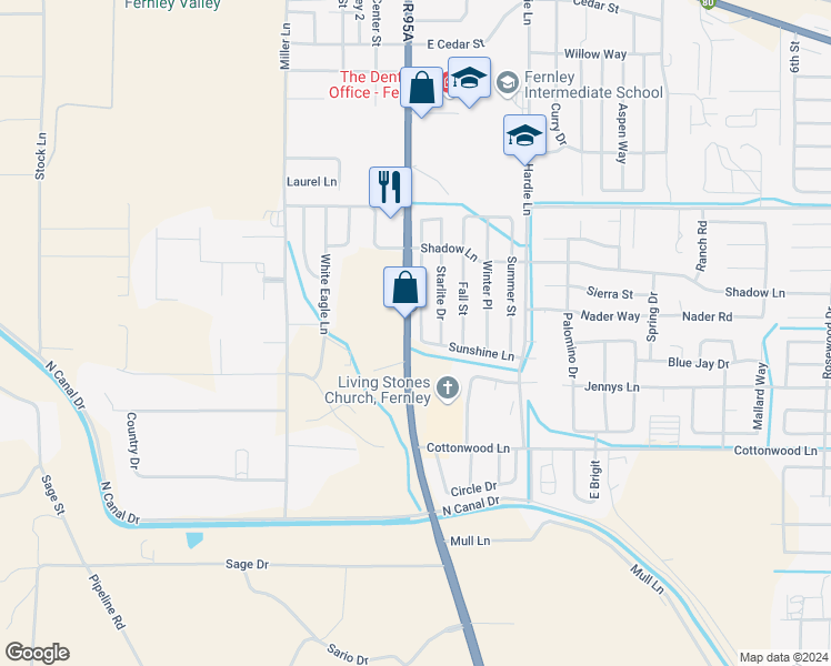 map of restaurants, bars, coffee shops, grocery stores, and more near 415 U.S. 95 Alternate in Fernley