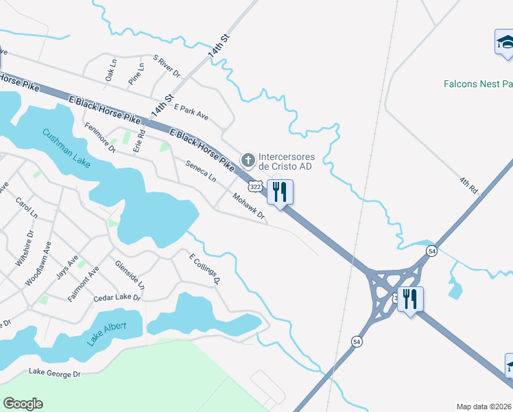 map of restaurants, bars, coffee shops, grocery stores, and more near 206 Mohawk Drive in Folsom