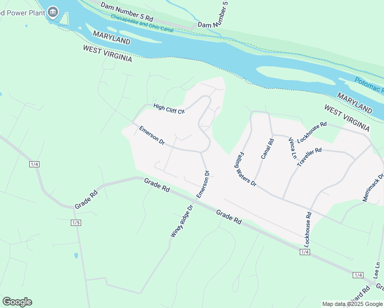 map of restaurants, bars, coffee shops, grocery stores, and more near 275 Emerson Drive in Falling Waters