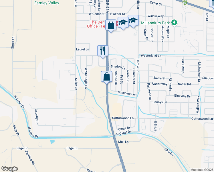 map of restaurants, bars, coffee shops, grocery stores, and more near 415 U.S. 95 Alternate in Fernley