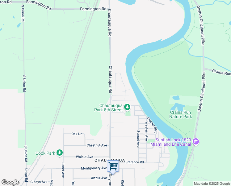 map of restaurants, bars, coffee shops, grocery stores, and more near 6157 12th Avenue in Miamisburg
