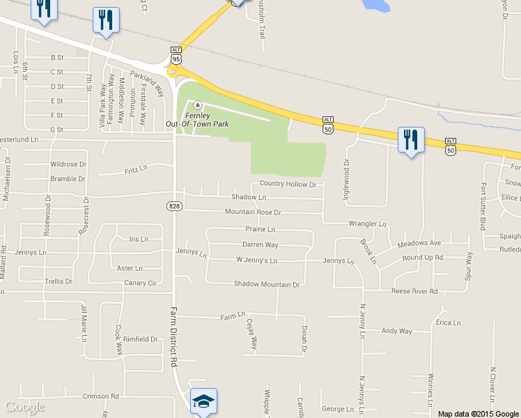 map of restaurants, bars, coffee shops, grocery stores, and more near 1324 Mountain Rose Drive in Fernley