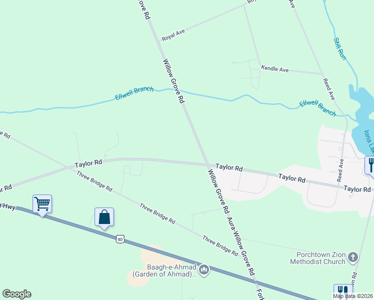 map of restaurants, bars, coffee shops, grocery stores, and more near 141 Taylor Road in Newfield