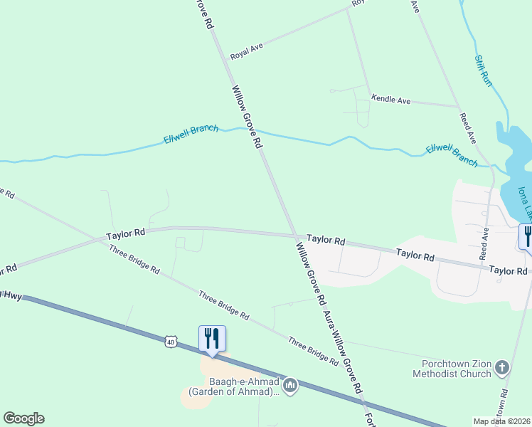 map of restaurants, bars, coffee shops, grocery stores, and more near 141 Taylor Road in Newfield