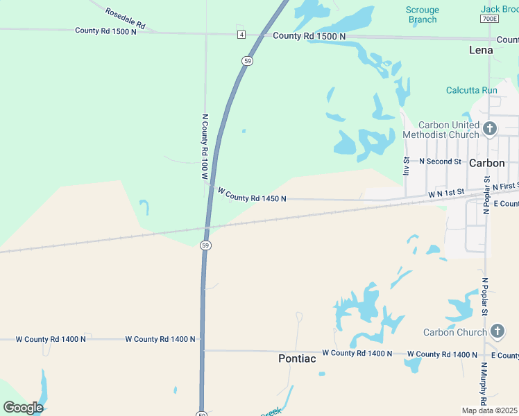 map of restaurants, bars, coffee shops, grocery stores, and more near 759 West County Road 1450 North in Carbon