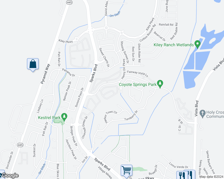 map of restaurants, bars, coffee shops, grocery stores, and more near 1006 Marble Hills Circle in Sparks
