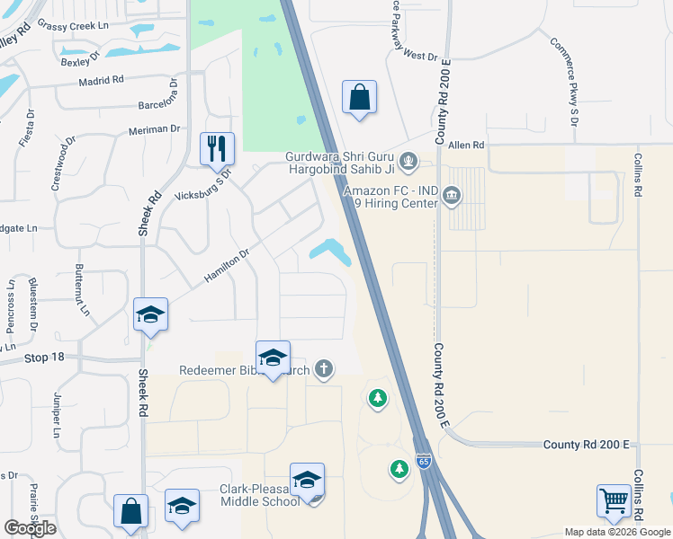 map of restaurants, bars, coffee shops, grocery stores, and more near 1386 Garden Terrace Avenue in Greenwood