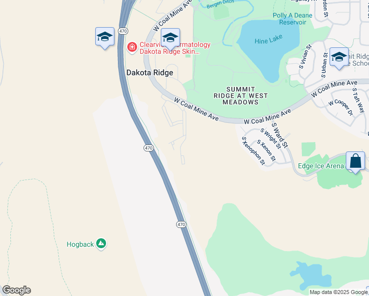 map of restaurants, bars, coffee shops, grocery stores, and more near 6525 South Arbutus Circle in Littleton