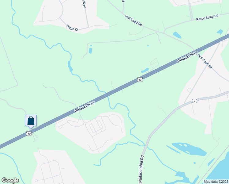 map of restaurants, bars, coffee shops, grocery stores, and more near Pulaski Highway in North East